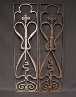 Pr of German Art Nouveau Iron Railing Pcs #1