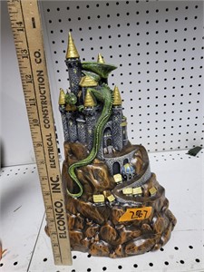 Large Ceramic Dragon/Castle Bank 14" Tall