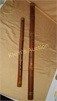 2 Hand Carved Bamboo Flutes