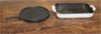 Cast Iron Skillet & Enamel/Cast Iron Casserole