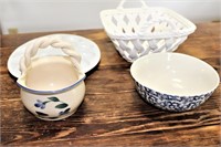 White Dishes, Egg Plate, Basket,