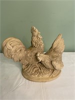 VINTAGE 1981 ARTIST STAMPED ROOSTER SCULPTURE