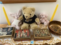 Purdue bear, Ross bunnies, decorative boxes, and