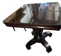Beautiful Mahogany Glass Top Table-Ready For The