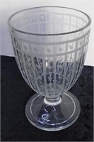 7"H Etched Glass Footed Vase