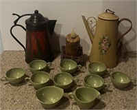 Hand Painted Pitcher and Tea Set