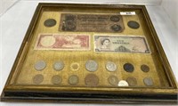 Replica of assorted Jamaica coins and bills