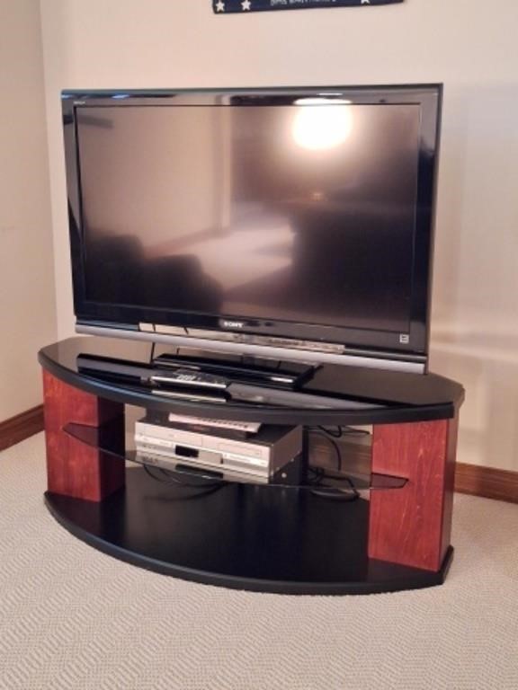 Sony 46in LCD TV, TV Stand, DVD Player