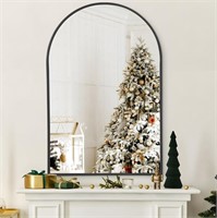 COFENY Arched Mirror, 24"x36" Black Bathroom Mirr