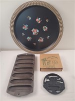 Cornbread tray/ metal trivet/metal tray