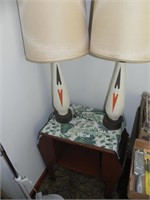 Retro Style Lamps; Wooden Magazine Table