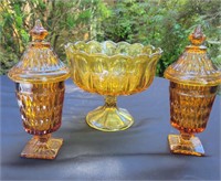 3 Pcs Amber Glass