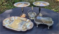 5 Pcs Silver-Plated Serving Dishes
