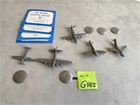 W - PEWTER MINIATURE AIRCRAFTS DISPLAYS..AS -IS (G