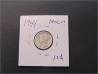 1944 US Mercury 10 cent Coin