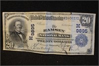1902 $20 Bank Note Ramsey Illinois