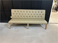 Inverness Farmhouse Bench with Faux Leather 84"W