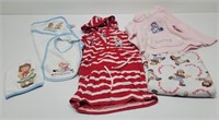 Raggedy Ann & Andy Clothes, Blanket, Bib, Hat