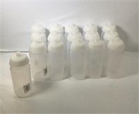 New Lot of 16 Plastic Water Bottles w/ Lids
