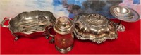 11 - LOT OF SILVER-TONE SERVING DISHES