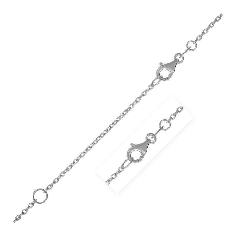 14k White Gold Extendable Cable Chain 1.2mm