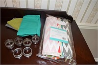 Selection of spring / summer linens & napkin rings