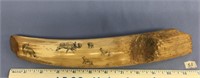 11 1/2" fossilized ivory tusk, with scrimming of 4