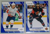 Lot of 2 2023-24 O-Pee-Chee Hockey Blue Parallels