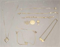 Group of 14K gold including necklace, pendants,