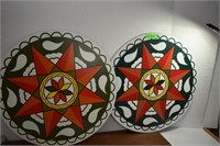 Two Jacob Zook Barn Hex Sign Folk Art