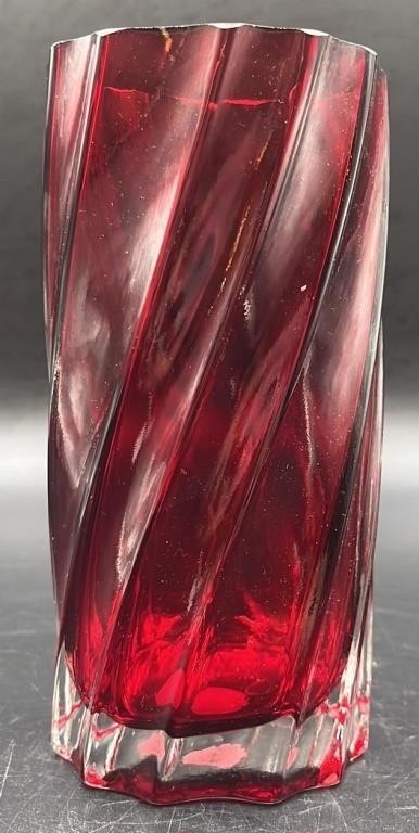 Teleflora Ruby Swirl Vase Uv Reactive Under 365