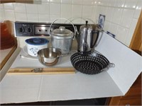 Kitchen gadgets and appliances. Small crockpot