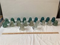 20 BLUE AND CLEAR  INSULATORS