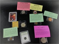 Lot including a 1909 Lincoln cent, a 10% silver Jo
