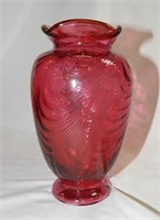 Fenton Drape Vase Cranberry