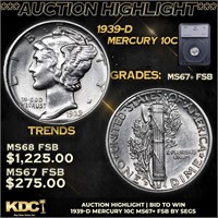 ***Auction Highlight*** 1939-d Mercury Dime 10c Gr