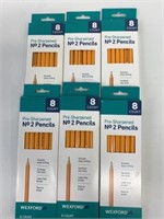 6 Packs x 8 Pre-Sharpened No2 Pencils