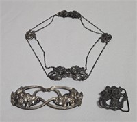 Art Nouveau Style Belt & Belt Buckles