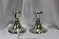 A Pair of 800 Silver Candle Holders