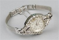 10K White Gold Filled Waltham Watch.