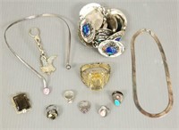 Group Southwest style sterling silver, etc jewelry