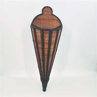 Vintage Large Hanging Wood Wall Sconce