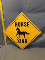Metal Horse Crossing Sign