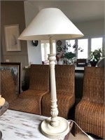 Period Style Carved Timber Table Lamp with Shade