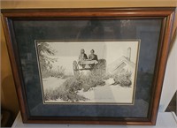 Lithograph Francis Brenneman Home From School