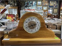 Mantel Clock on Beautifully crafted oak frame