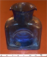 Vintage Blenko blown art glass blue carafe