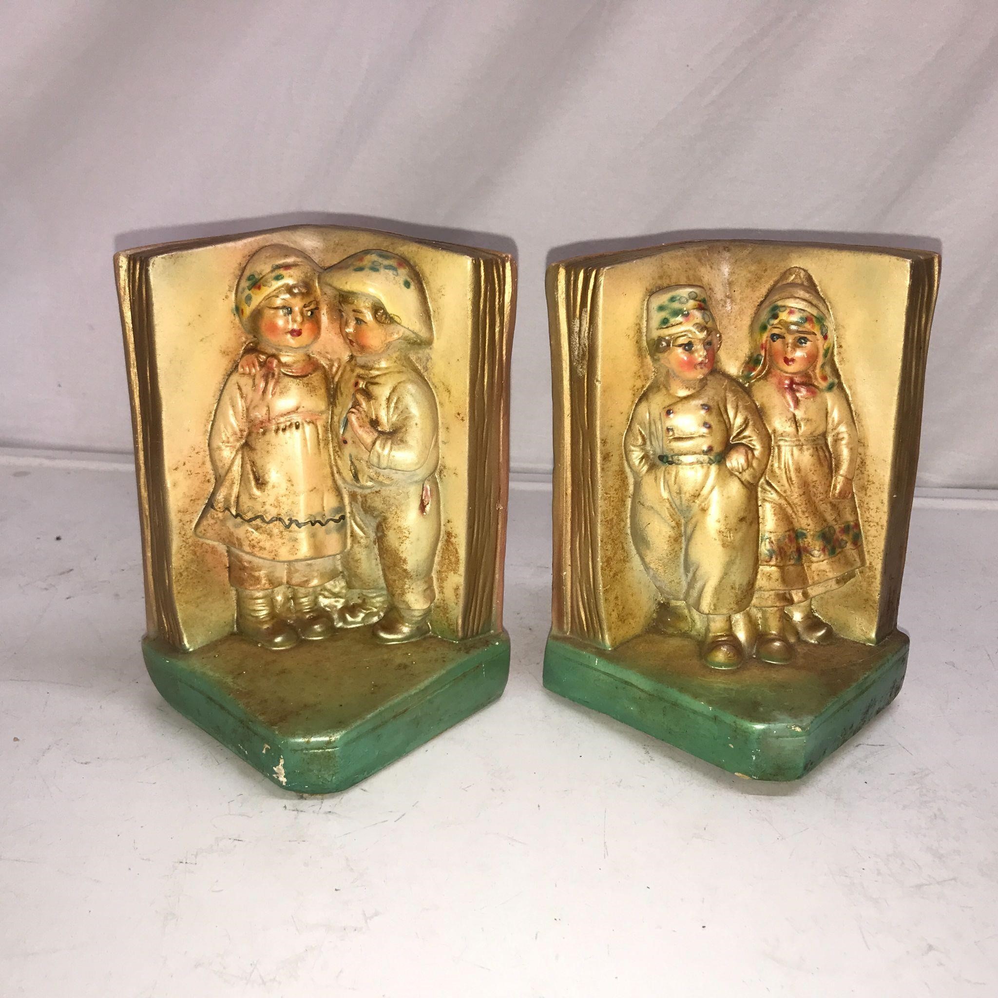 Pair Chalkware Bookends