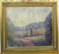 Initialed FCR 16x18 O/C Autumn Landscape