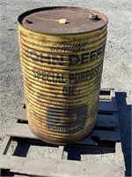 Vintage John Deere Oil Barrell